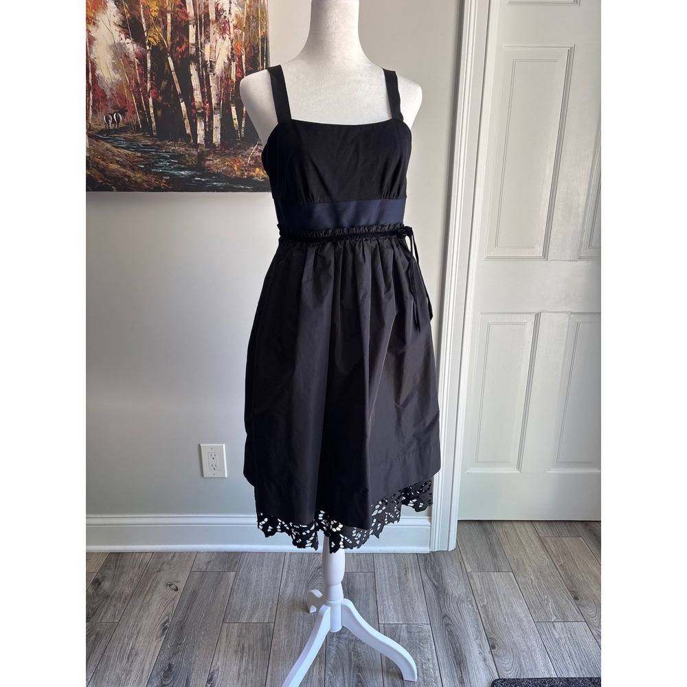 BCBGMAXAZRIA Cocktail Dress Womens 8 BlackBlue Excellent Eyelet Lace  whims goth
